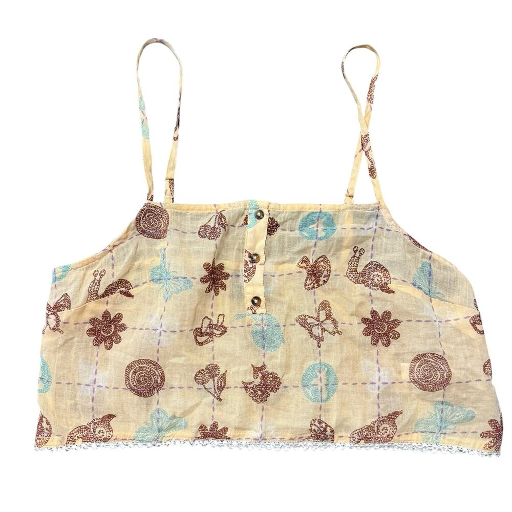 Out from Under Urban Outfitters crop top, camisole, mushroom, butterfly, US S